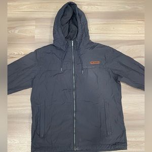 Used Columbia Windbreaker in Charcoal, Size (L). Looking to update closet.